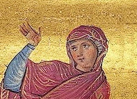 Света мъченица Анисия Солунска. Фрагмент от миниатюра в стара ромейска минологията Константинопол