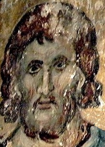 Свети Мъченик Вавила Сицилиански. Фрагмент от стара стенопис, Сърбия