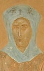 Света мъченица Теодулия. Фрагмент от стара стенопис. Русия