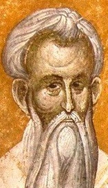 Свети преподобни Партений, Епископ Лампсакийски. Фрагмент от стара стенопис от Косово, Сърбия