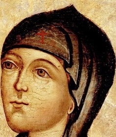 Света преподобномъченица Евдокия. Фрагмент от стара руска икона