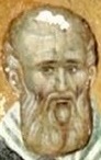 Свети Василий Изповедник, епископ на Пария. Фрагмент от стара стенопис, Косово, Сърбия