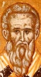 Свети свещеномъченик Василий, епископ Амасийски. Фрагмент от стара стенопис, Косово, Сърбия