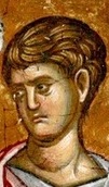 Свети апостол от седемдестте Филип. Фрагмент от стара стенопис. Косово, Сърбия