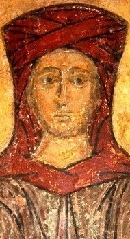 Света преподобномъченица Анастасия Римлянка. Фрагмент от стара стенопис. Русия
